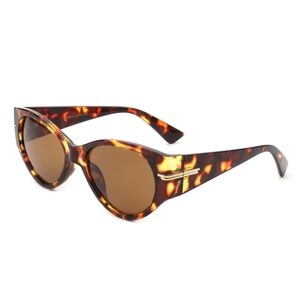 Bold Cat-Eye Sunglasses Brown Marble Glam Modern Frame | UV400